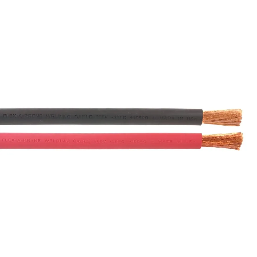 

6 Gauge AWG FlexAPrene 100 Copper Welding and Battery Cable in Black and Red for HighPerformance Electrical Applications Rated