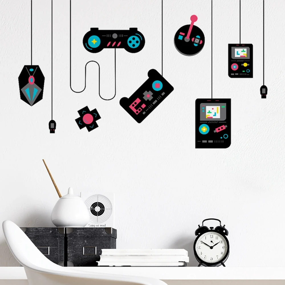 Gaming Controller Removable Window Ornaments Decorative Set for Bedroom Room Decor Playroom Decoration Wall Decals Wall Sticker