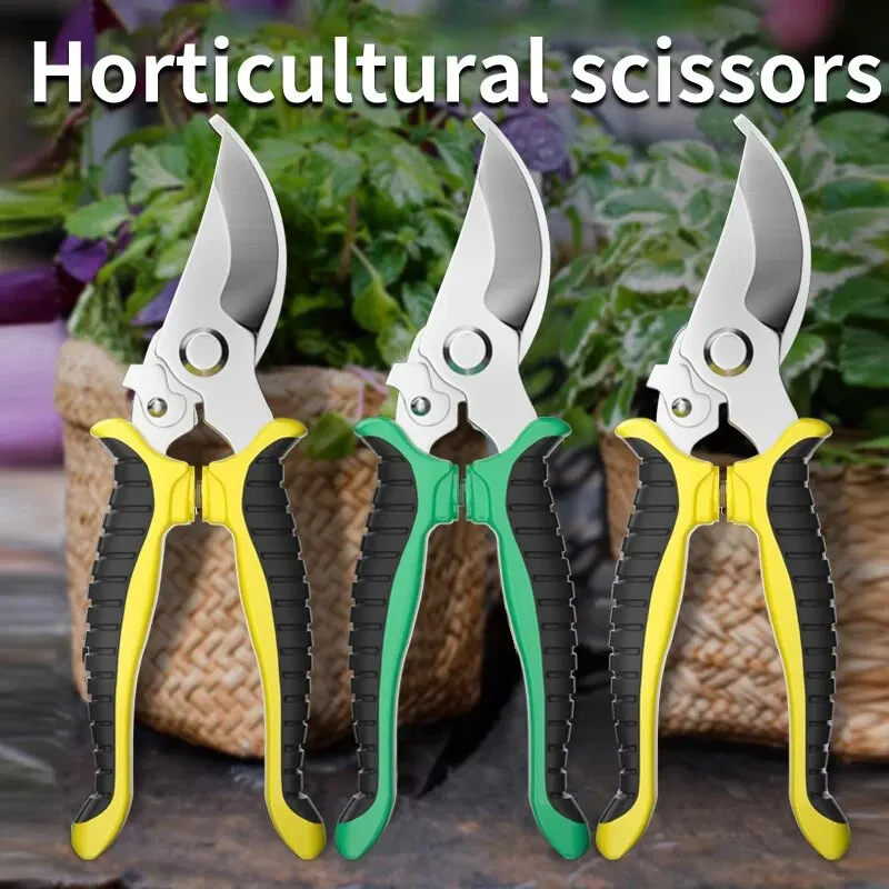 Tijeras horticolas con forma de pico panjaro,poda ramas,ahorro trabajo,recogida acero inoxidable,tijera de fruta multifuncionalal