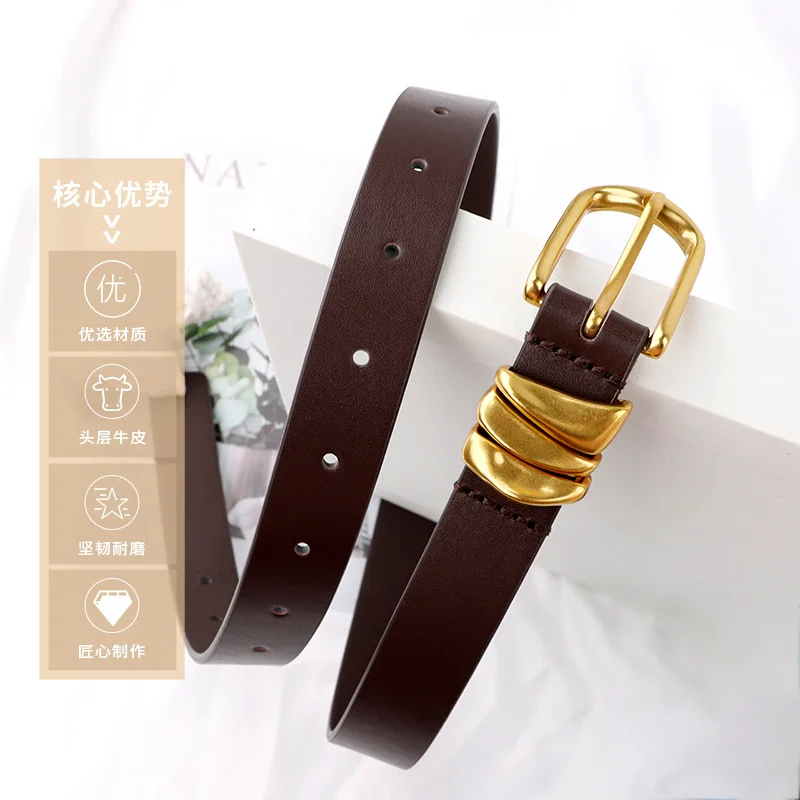 

[SHIP ON 24 HOURS]Belt Women's Genuine Leather 2024 New Fashion Versatile Jeans Belt Women's Light Luxury Senior RetroPants Belt