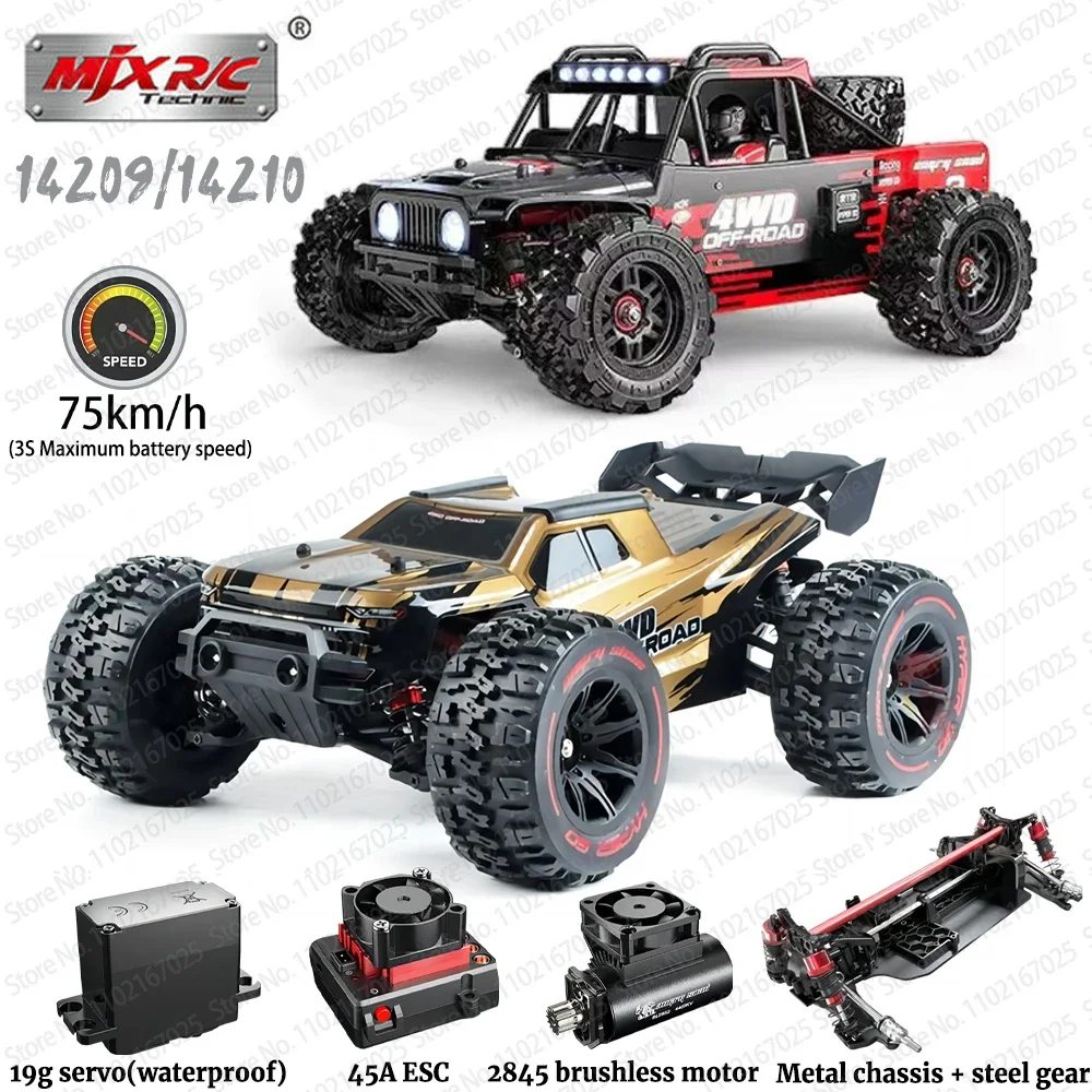 New MJX Hyper Go 14209 14210 RC Car High Speed Brushless 1/14 2.4G Remote Control Modle 4WD Off-road Electric Racing Truck Toys