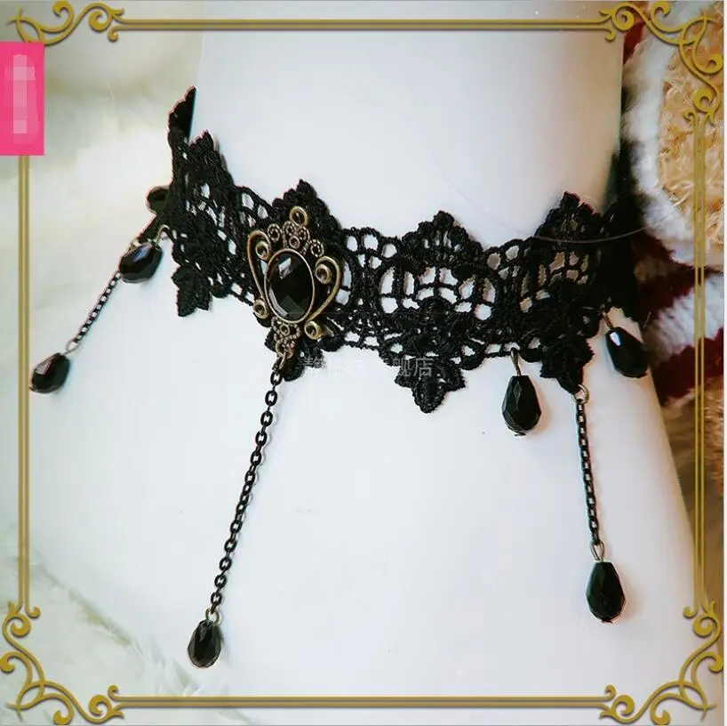 Gothic Court Clavicle Chain สร้อยคอ Lolita Props Dark สไตล์ Lolita คอสร้อยคอหญิง