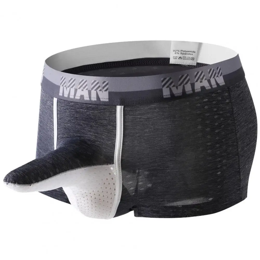 Longjiang Fashion Boxer Underwear Mesh Moisture Wicking Sweat Absorbing Dot Print Men Underpants  Men Boxers Stretch