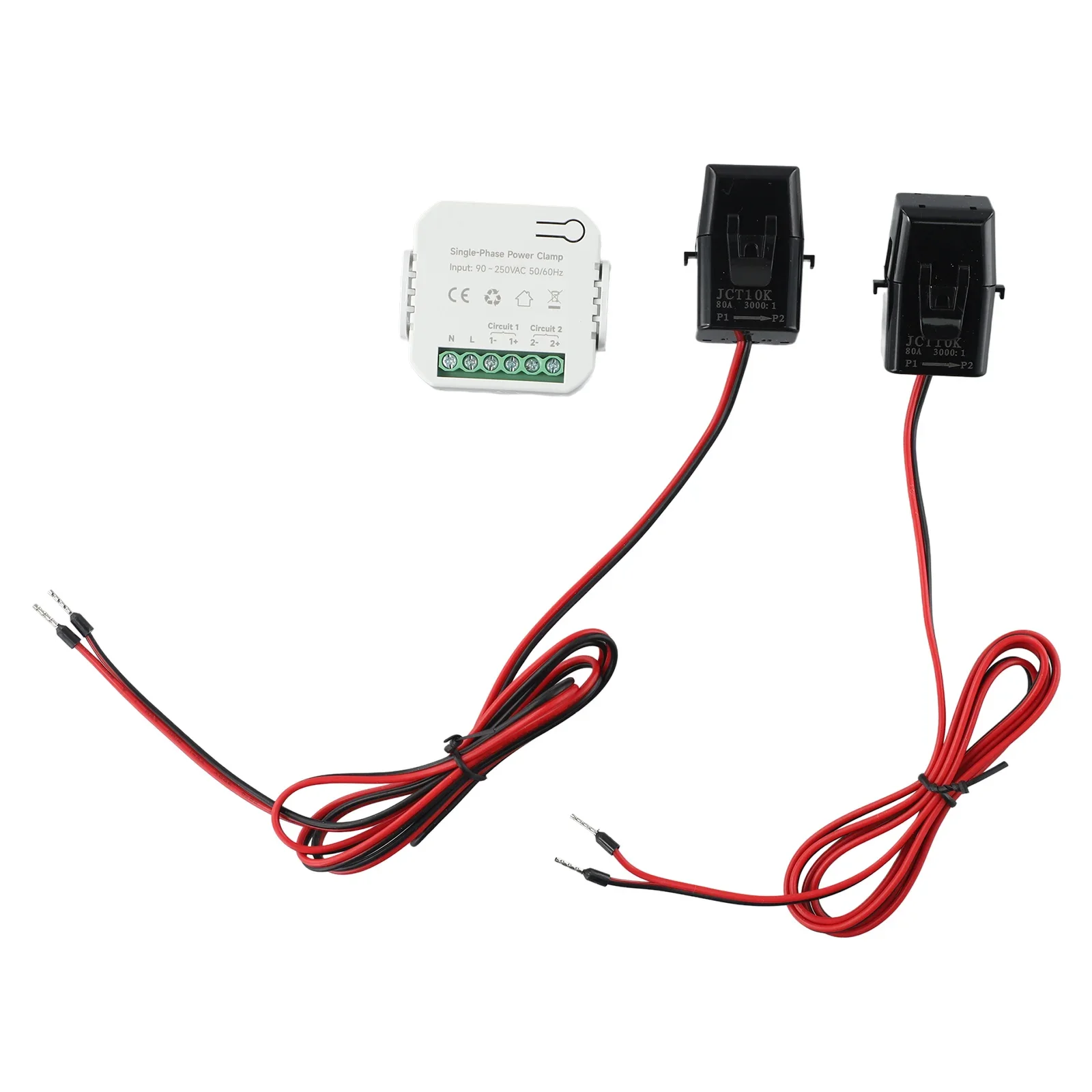 

Поддержка Wi-Fi для интеллектуального мониторинга энергопотребления, два зажима, поддержка автоматизации через приложение Tuya Smart Life.