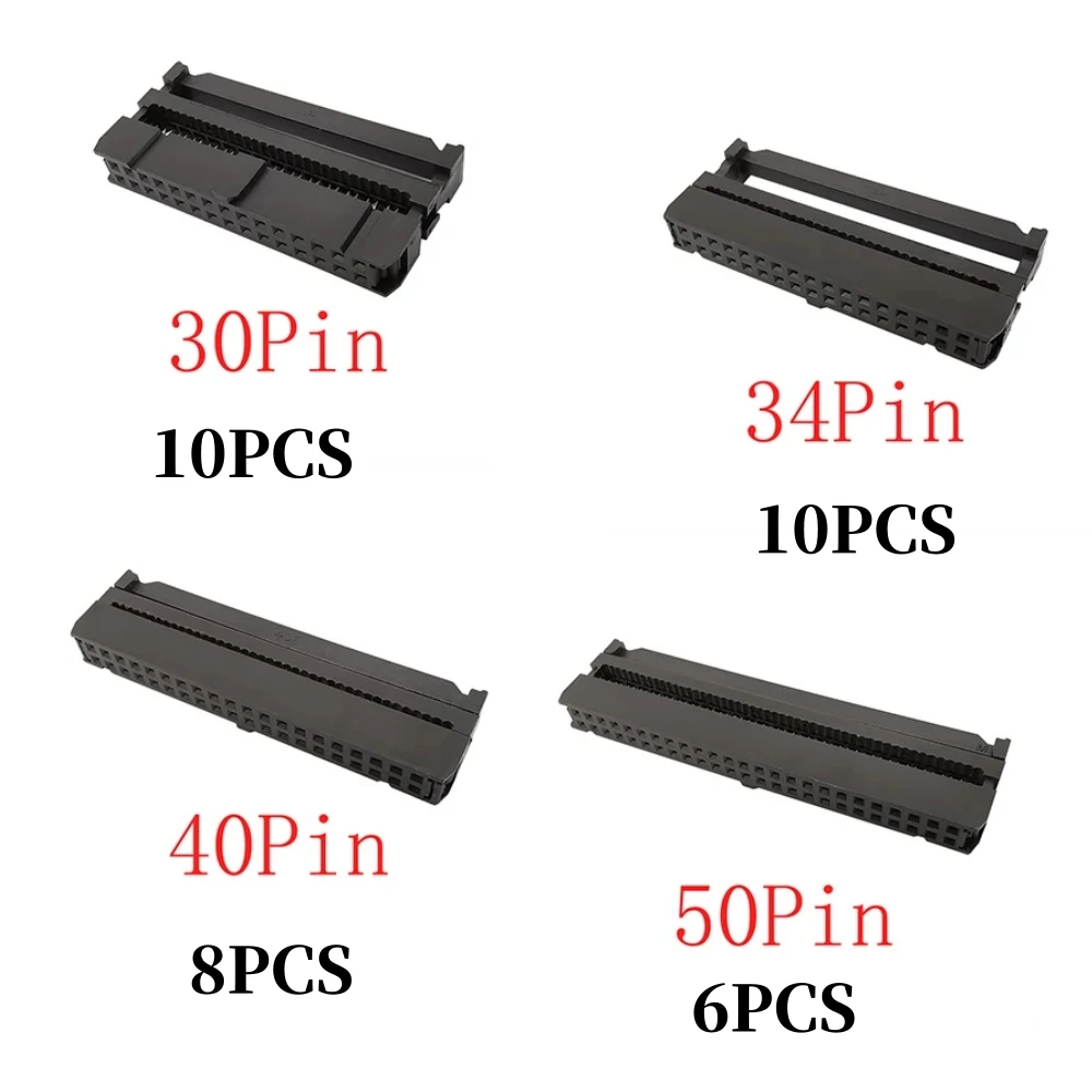 FC 6/8/10/12/14/16/18/20/24/26/30/34/40/50 دبوس 2.54 مللي متر الملعب أنثى رأس IDC موصل مقبس لكابلات الشريط 1.27 مللي متر