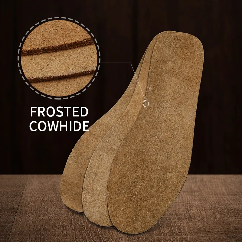 حقيقية جلد البقر النعال امتصاص العرق رائحة واقية تنفس سميكة الجلود نعال الحذاء كبيرة الحجم متجمد جلد البقر 2 مللي متر #4