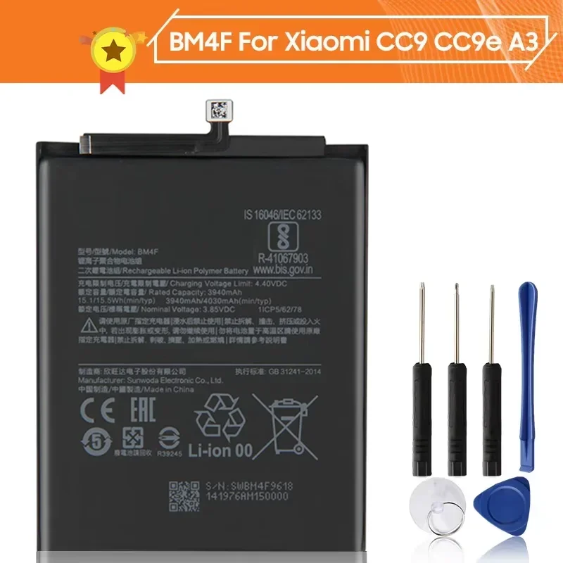 

Production 2024 Phone Battery BM4F For Xiaomi CC9e CC9 CC9 e Mi A3 Mi9 Lite Replacement Battery Quality Batteries With Tools