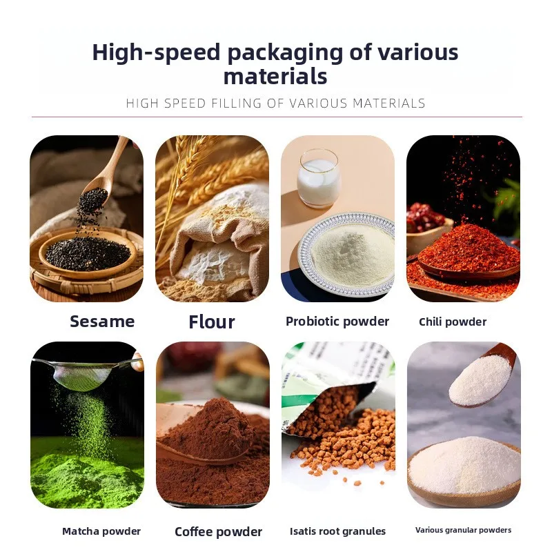 Vertical Back-Seal Long-Strip Electric Fully Automatic Quantitative Powder Packaging Machine for Beverage Meal Replacement 45-60