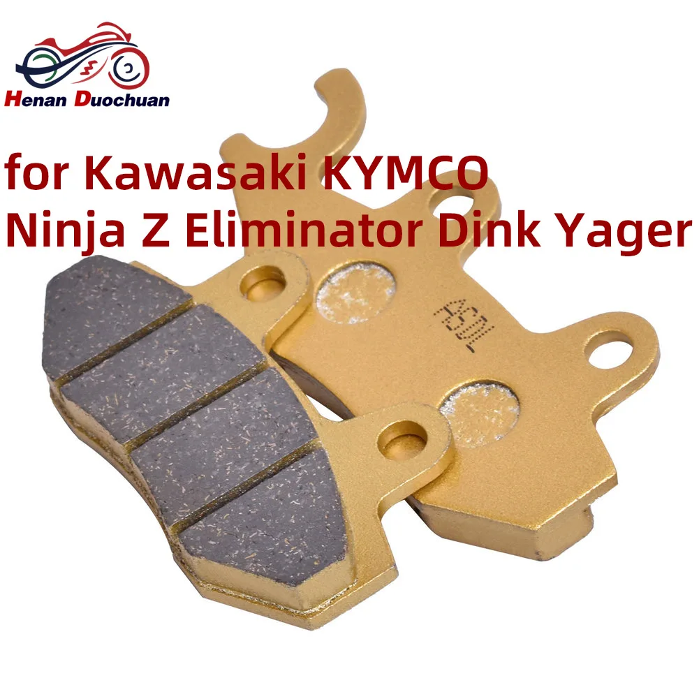 Front Rear Brake Pads Kit for Kawasaki KYMCO Ninja Z Eliminator Dink Yager Motorcycle Scooter 125 150 250 300 400 500 1997-2026