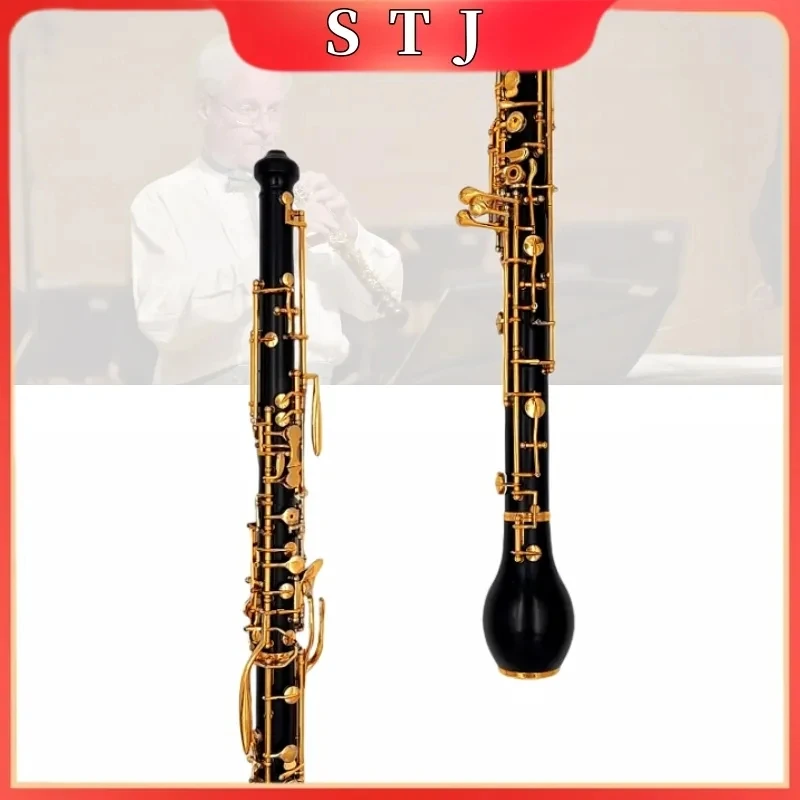 

English horn ebony wood F key Alto Oboe Solid wood,Gold-plated Keys Woodwind cloth plush velvet lined with Reed Gloves