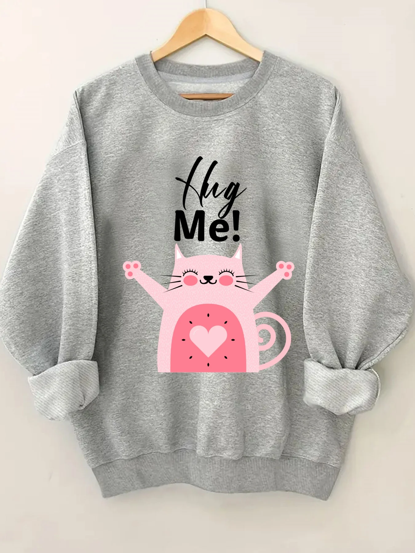 

Модный свитшот с круглым вырезом и животным принтом для женщин, стильный пуловер с графическим принтом, повседневная уличная одежда