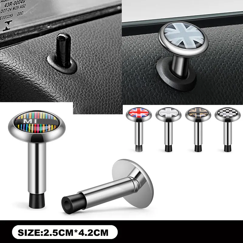 1Pcs For MINI Cooper S One JCW F53 F54 F55 F56 F60 R52 R55 R56 R57 R60 R61 Door Safety Metal Bolt Door Lock Button Pin Decor