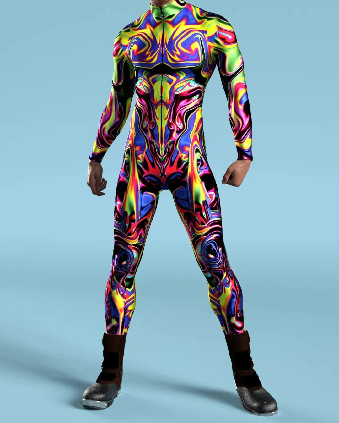 Halloween Herren Sexy Schlangenleder-Optik Cosplay Jumpsuit Tier-Bodysuit Festival Zentai-Anzug Themenparty Catsuits Rave-Outfits Neu – Detail 22