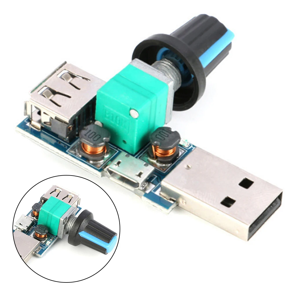 USB Fan Controller 2.5-8V Voltage Regulator With Switch Knob For 5V DC Air Cooler Motor Wind Volume Adjustment Tool