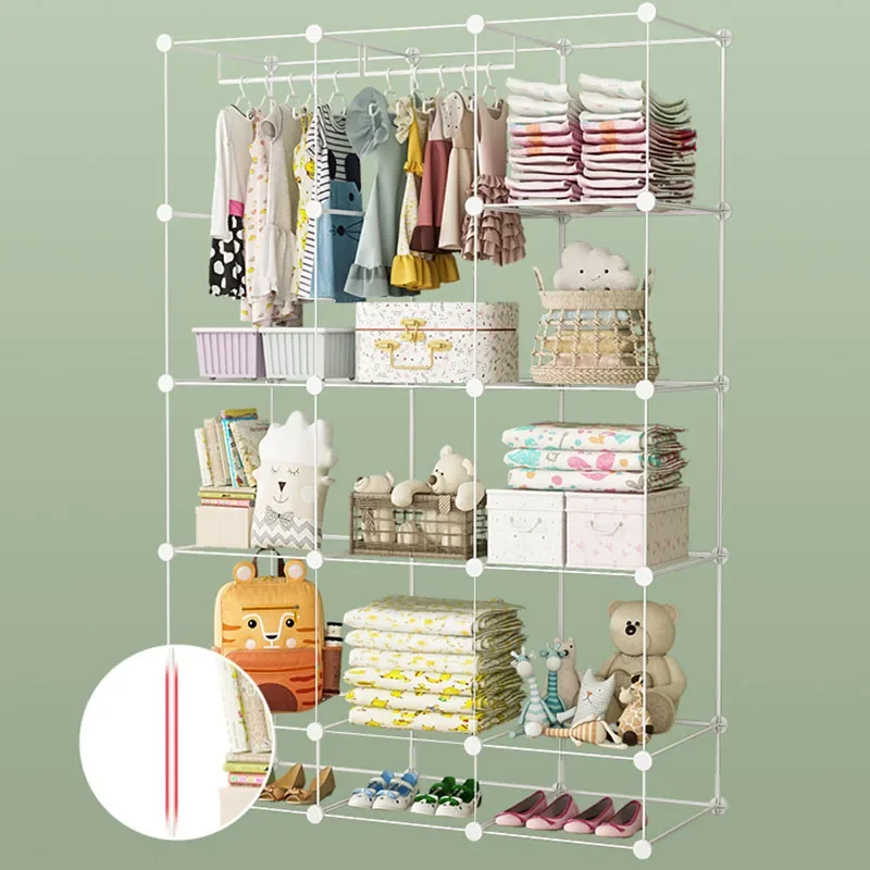 Storage Clothes Wardrobe Cupboard Bedroom Shelf Partitions Closet Cube Jewelry Waredrobe Fabric Furniture