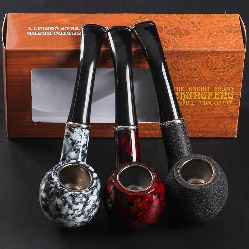 

Resin Marbling Tobacco Tobacco Bent Washable Tobacco Smoking Pipe Handle Smoke Holder Men Gift