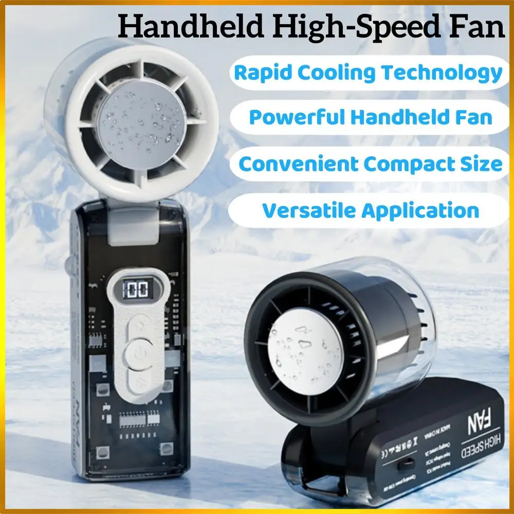 

Mini Portable Fan Portable Handheld Fan Adjustable Turbo 3600mAh Battery Fans with LED Display Rechargeable Ice Cooling Mini Fan