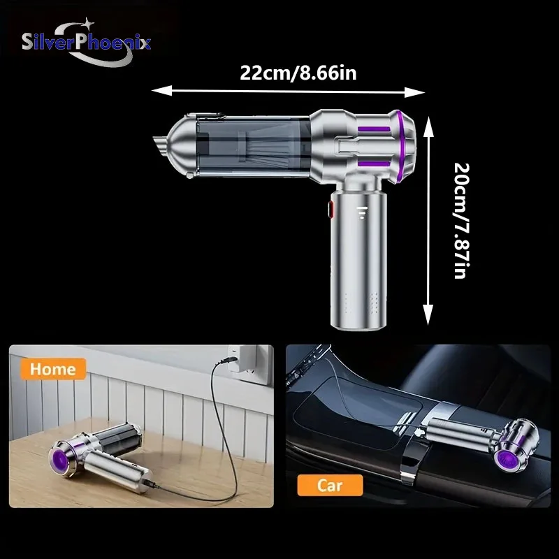 Auto-Mini-Wireless-Multifunktions-Handstaubsauger, tragbarer Handstaubsauger mit bürstenlosem Motor und 16 kPa, Zubehörbürste