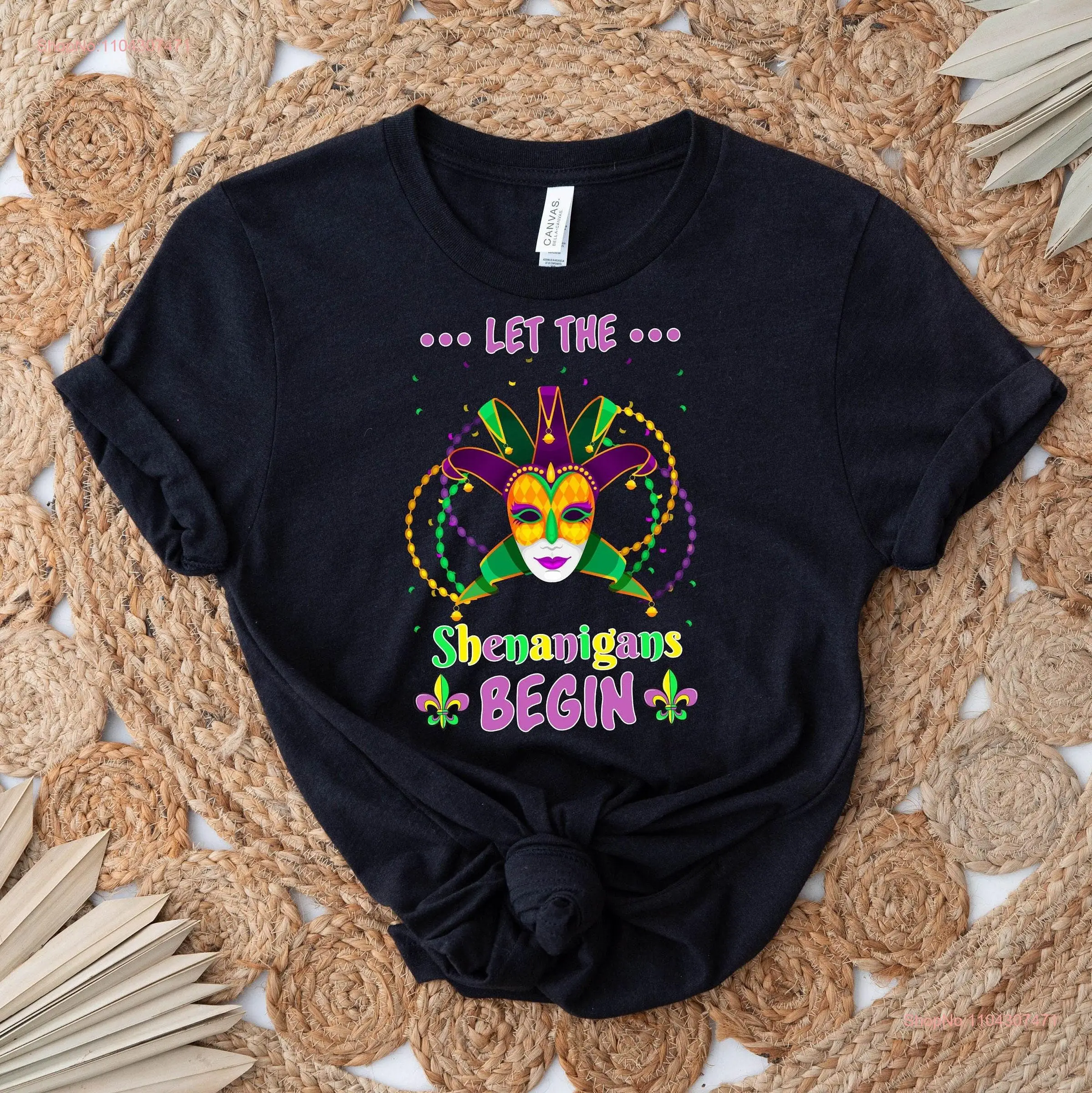 Let the Shenanigans Begin Mardi Gras T Shirt 2023 New Orleans Fat Tuesday Louisiana long or short sleeves