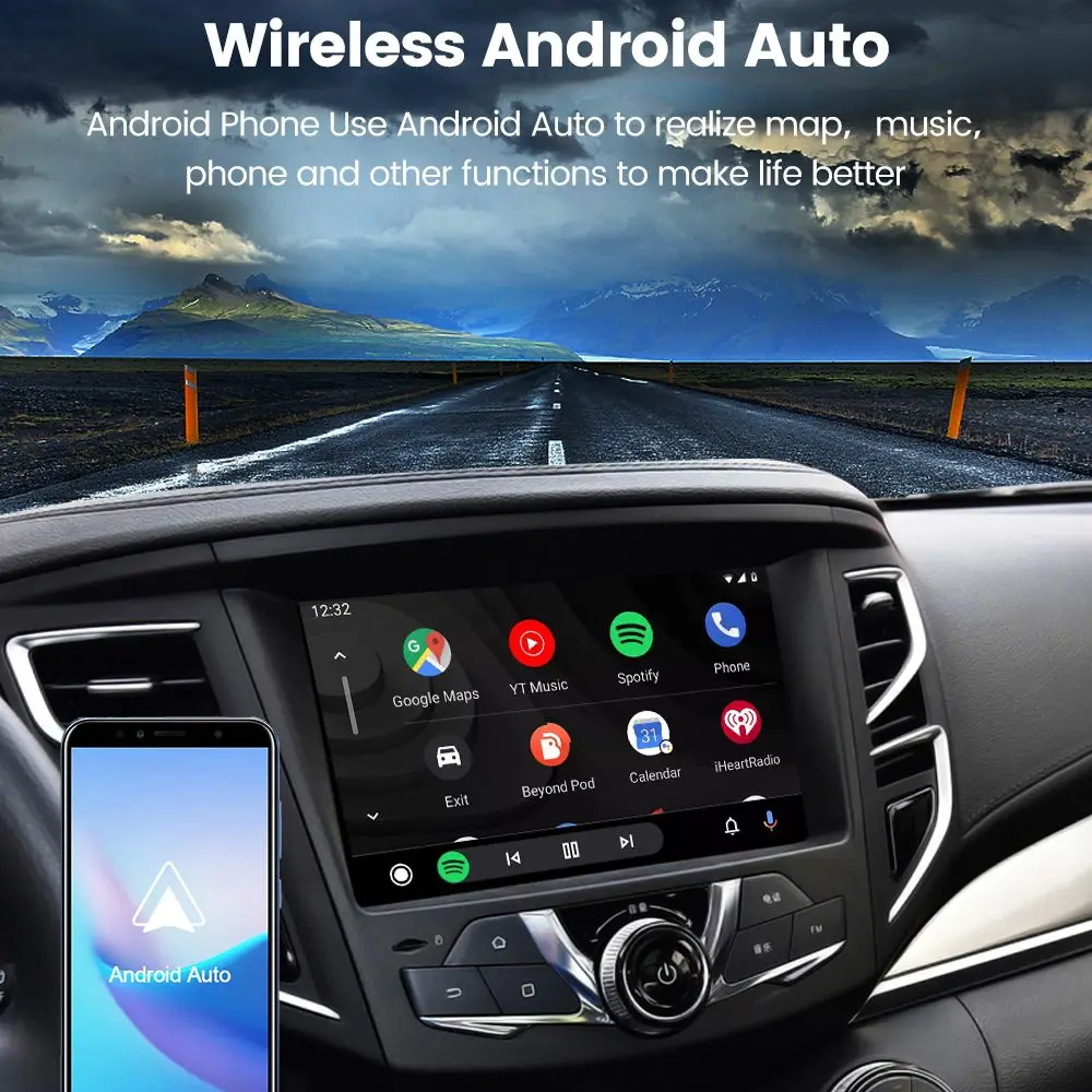 Binize Wireless CarPlay Dongle & Wired Android Auto CarPlay Dongle USB Adapter For Modified Android Car Screen Mirrorlink