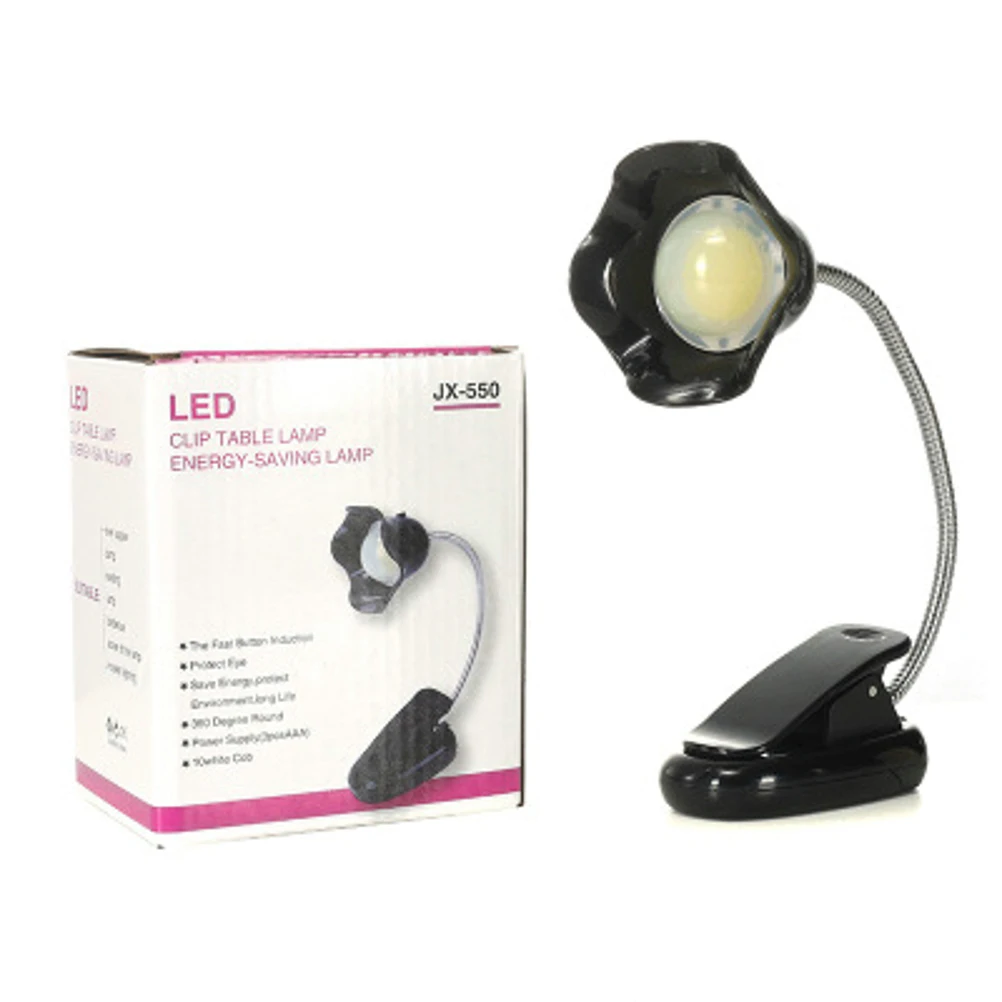 

Reading Lights Bedside Table Lamp Clip Booklight Flexible Desk DC Black Eye Protection Student