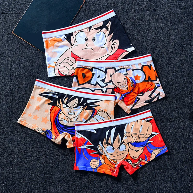 

Anime Underpants For Men Cartoon Cut Cotton Dragon Ball Son Goku Kakarotto Fashion Knitting Flexibility Breathable Underwear