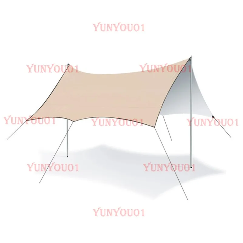 

Outdoor Camping Vinyl Canopy Tent Silver Glue Sunscreen