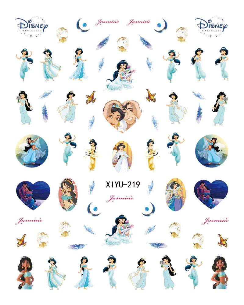 10PCS Disney Princess Cartoon Anime Nail Sticker Japanese and Winnie Mitch Minnie Nail Decoration Decal 3D Nail Art Slider XIYU