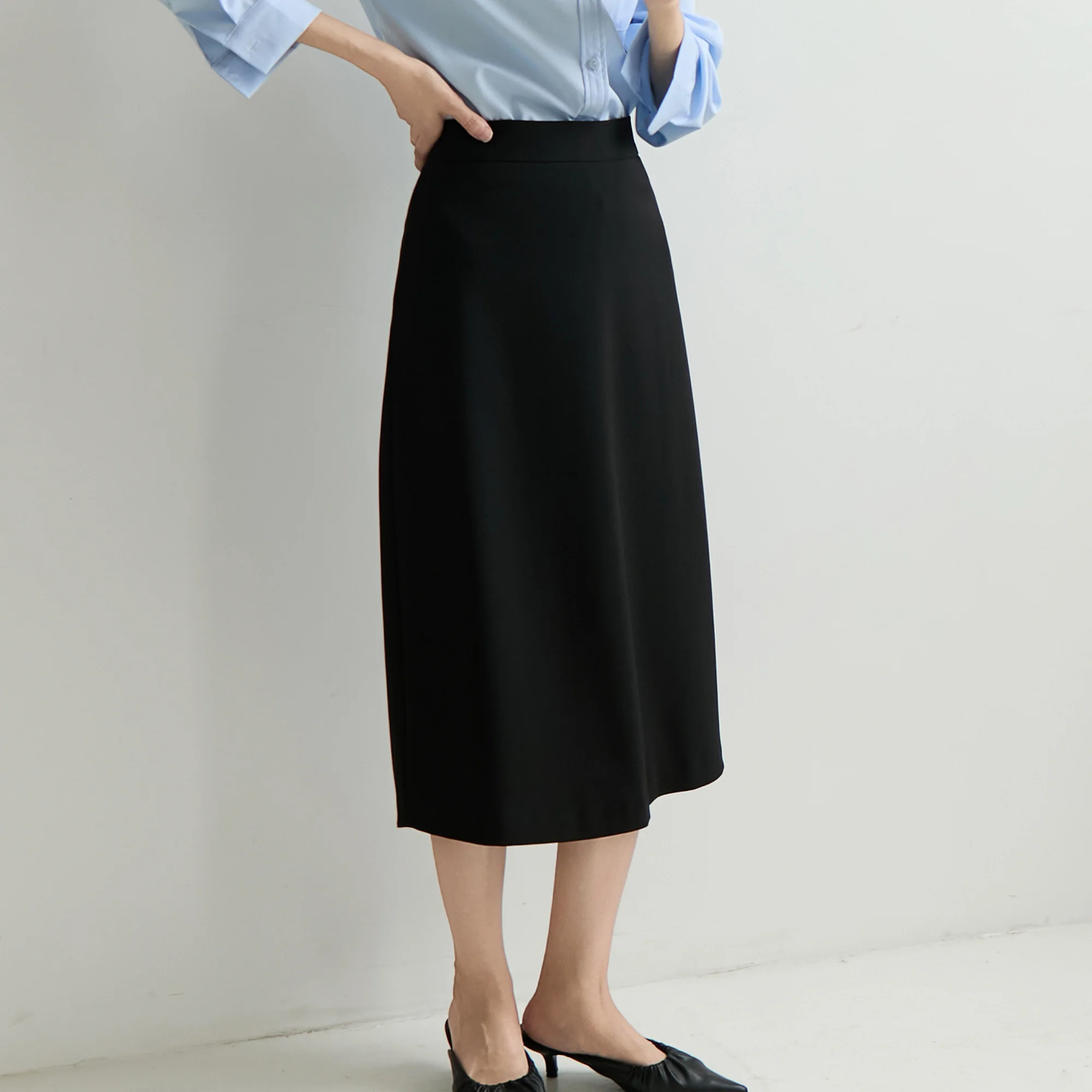 

Юбка XINER с высокой талией, черная, женская, весенне-осенняя, для офиса, профессиональная, шикарная, маленького размера, элегантная