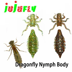 New concept dragonfly nymph rubber bodies fly tying materials 10 abdomens&10 thorax legs assorted trout fly fishing lure
