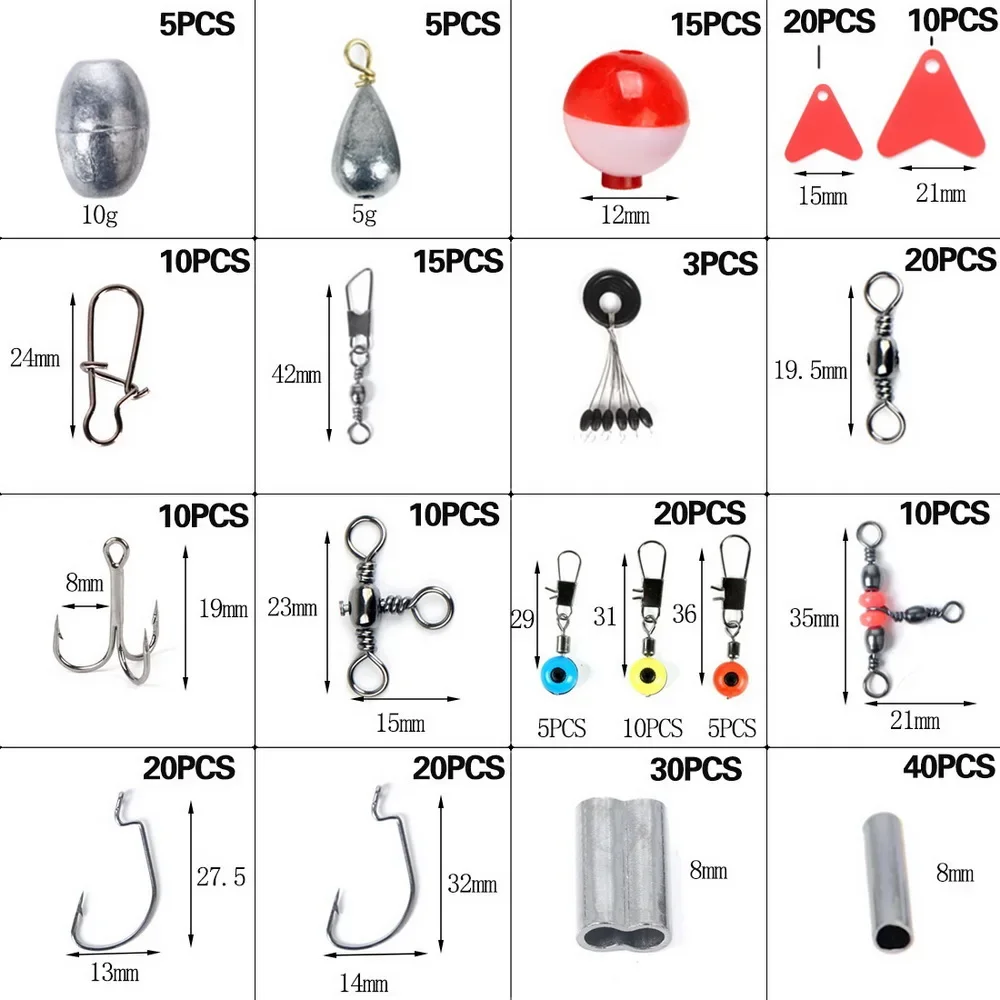 Fishing Tackle Kit Including Swivels Hooks Anti Tangle Sleeves Hook Stop Beads Boilie Bait Screw Carp Fishing Accessories Tools