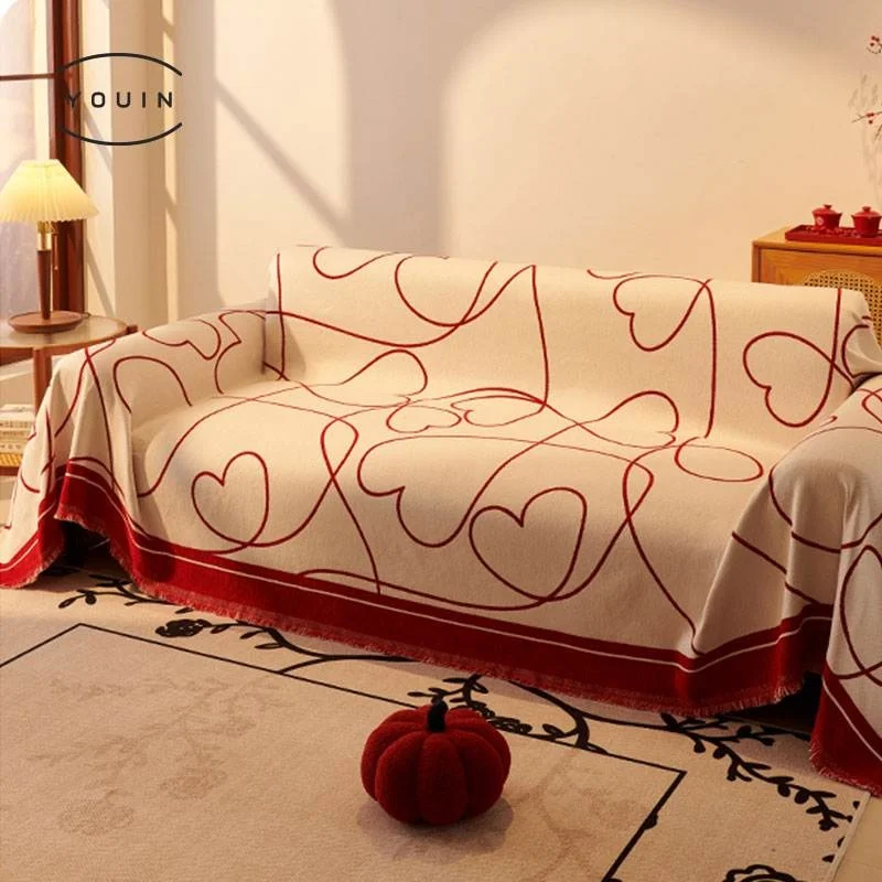 

Wedding Red Sofa Cover Cloth Full Cover Slip-resistant Atmosphere Sofa Cushion All-season Universal Sofa Pad Covering