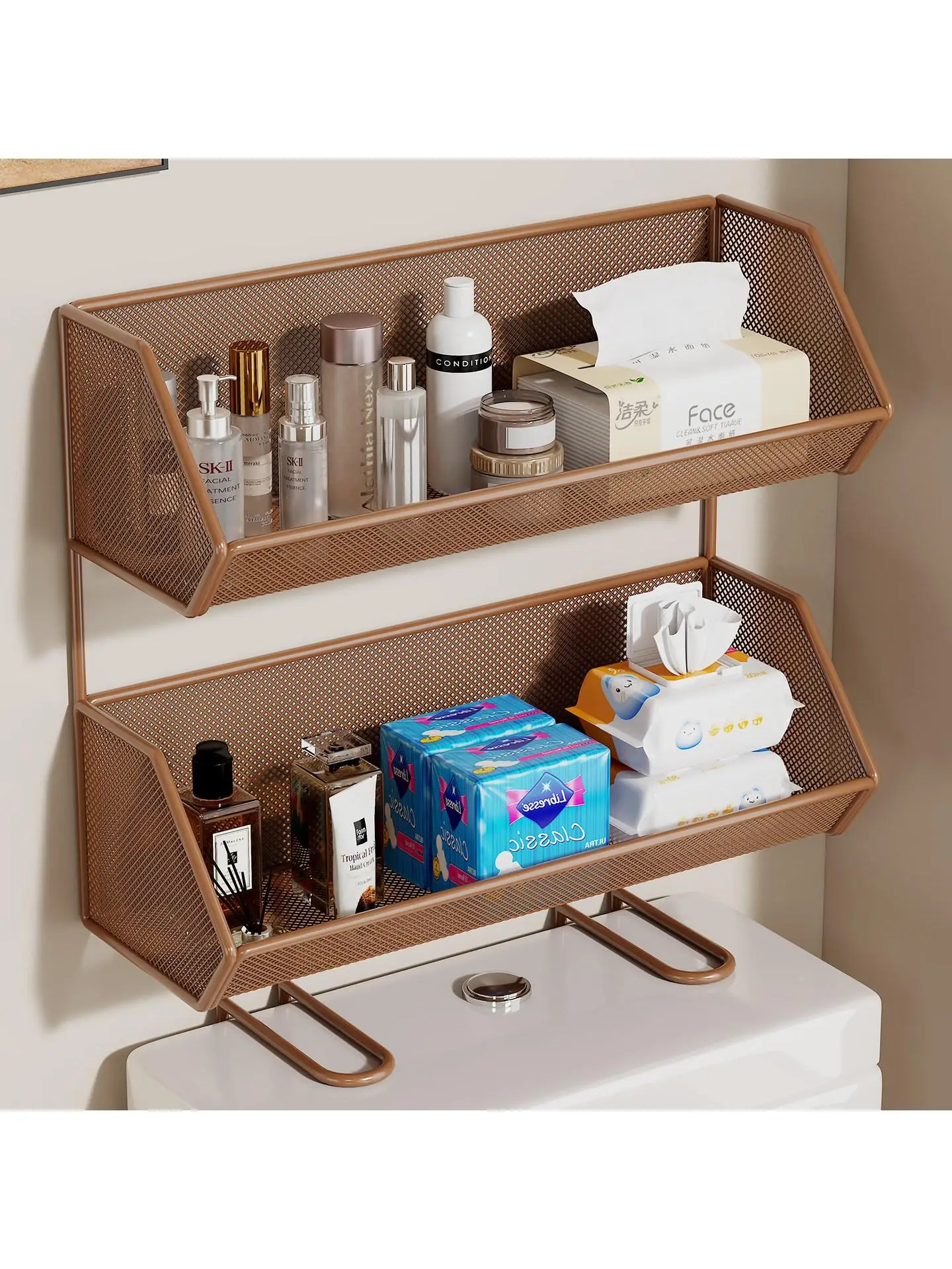 

Органайзер для ванной комнаты и туалета Batoom: простой металлический стеллаж без сверления для хранения ванной и туалетной зоне