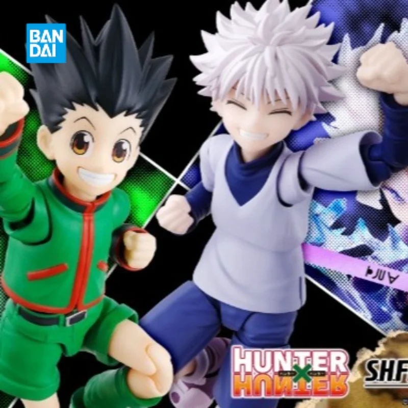 

Bandai SHF Hunter x Hunter Killua Gon Freecss Zoldyck Action Figure Anime Model Trendy Toys Desktop Doll Collectibles