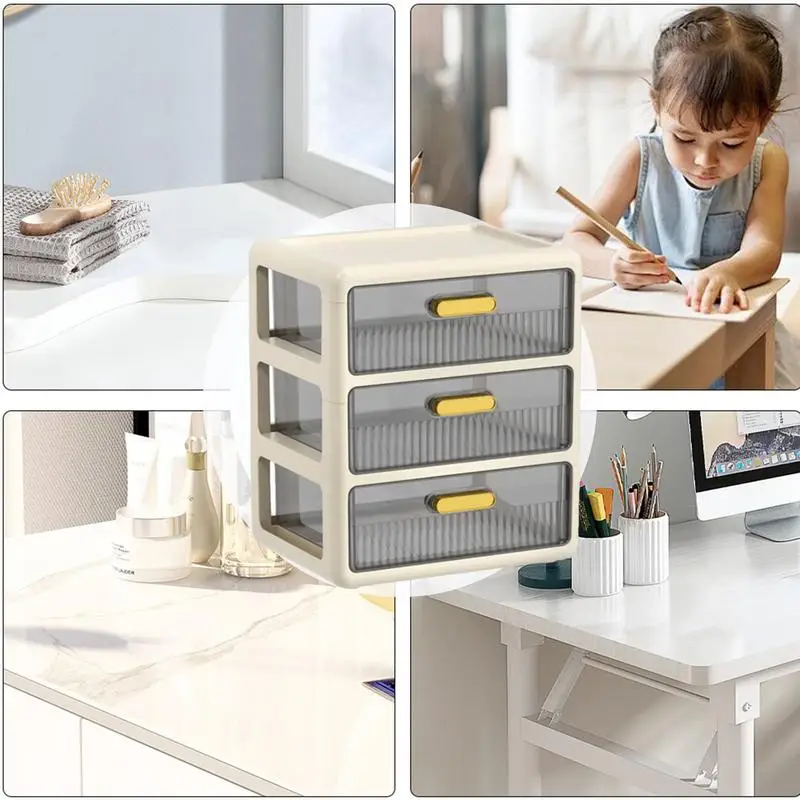 Drawer Type Transparent Box Pull Out Storage Case Container Bin Table Makeup Organizer Desktop Storage Box Drawer Closet Storage