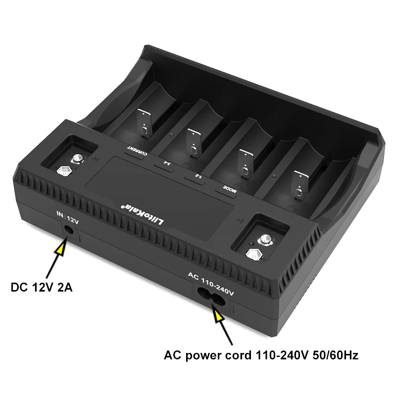 LiitoKala Lii-D4XL Smart Battery Charger for D 26650 18650 21700 22650 32700 AA AAA C SC 3.7V 1.2V 9V Lithium NiMH Batteries