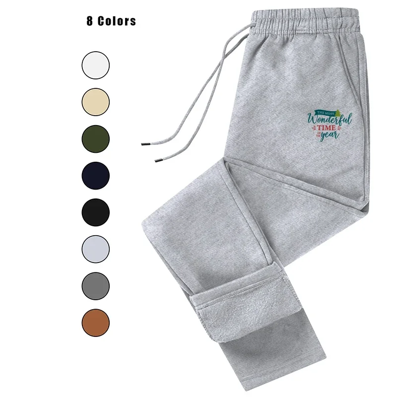 

Printed Fleece Men's Autumn Winter Jogging Men's Drawstring Casual Sports Fashion Sweatpants Trousers