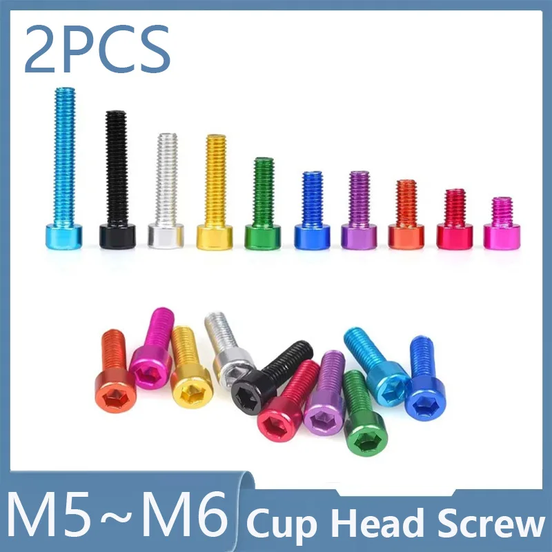 2 Stück farbige Schrauben M5 M6 Länge 6mm-40mm Aluminiumlegierung 7075 Inbusschrauben DIY Innensechskantschrauben Sechskantkopfschrauben eloxierte Schrauben