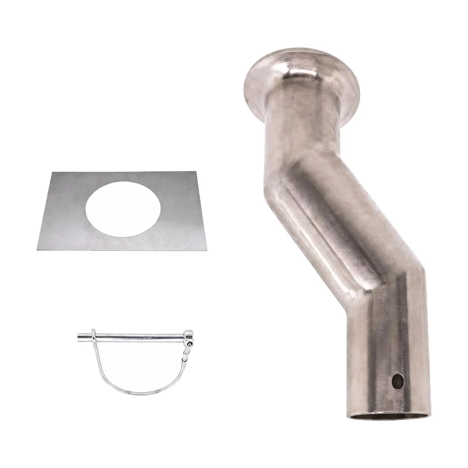 Stainless Steel Gutter Rain Chain Adapter Offset Bent Outlet Connector for Decorative Chain Outdoor Patio Drainage