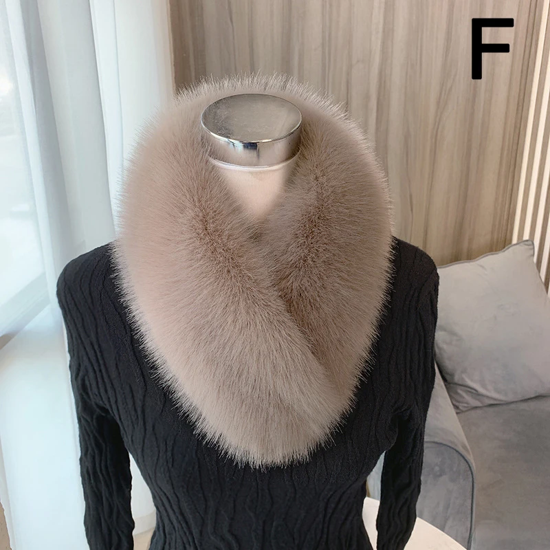 Faux Fox Fur Collar Scarf Super Fluffy Thick Luxury Fur Scarves Purple Rose Red Wraps Women Men Winter Clothing Accessories