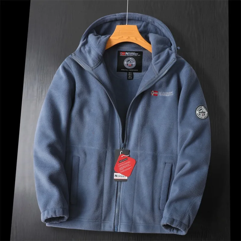 2025 Hot Selling Norway Cold Resistant Warm Thick Double-layer Hooded Fleece Winter Plus Fleece Men's and Women's Same Size