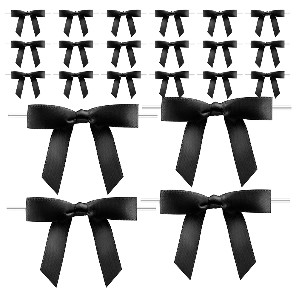

30pcs Black Bow Glass Decoration Bow Glass Decoration Elegant Polyester Party Drinks DIY Stem Cups Gift Box Packaging