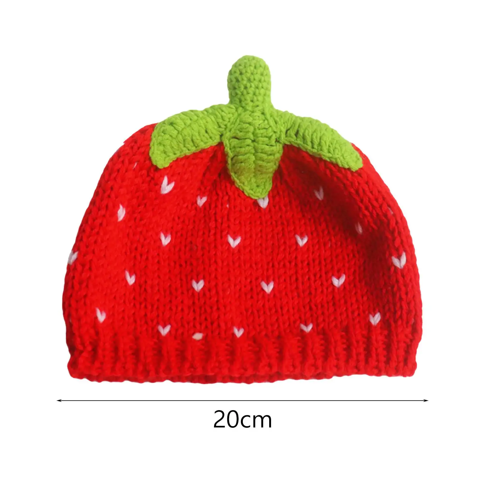 Sweet Strawberry Hat Lightweight Versatile Creative Girl Women Crochet Casual Headgear Knit Beanie Cap Skull Cap Winter Warm Hat