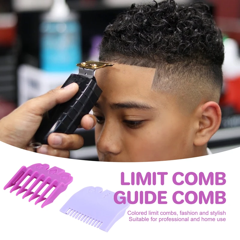 2 قطعة/المجموعة مقص الشعر دليل مشط أداة تهذيب اللحية مشط المتقلب رئيس ماكينة حلاقة مشط استبدال المقص شفرة تقطيع كم