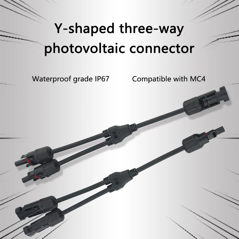 Solar Connectors Y Branch Parallel PV Adapter Cable Solar Panel Connector Wire Plug Tool Kit for Solar Panel