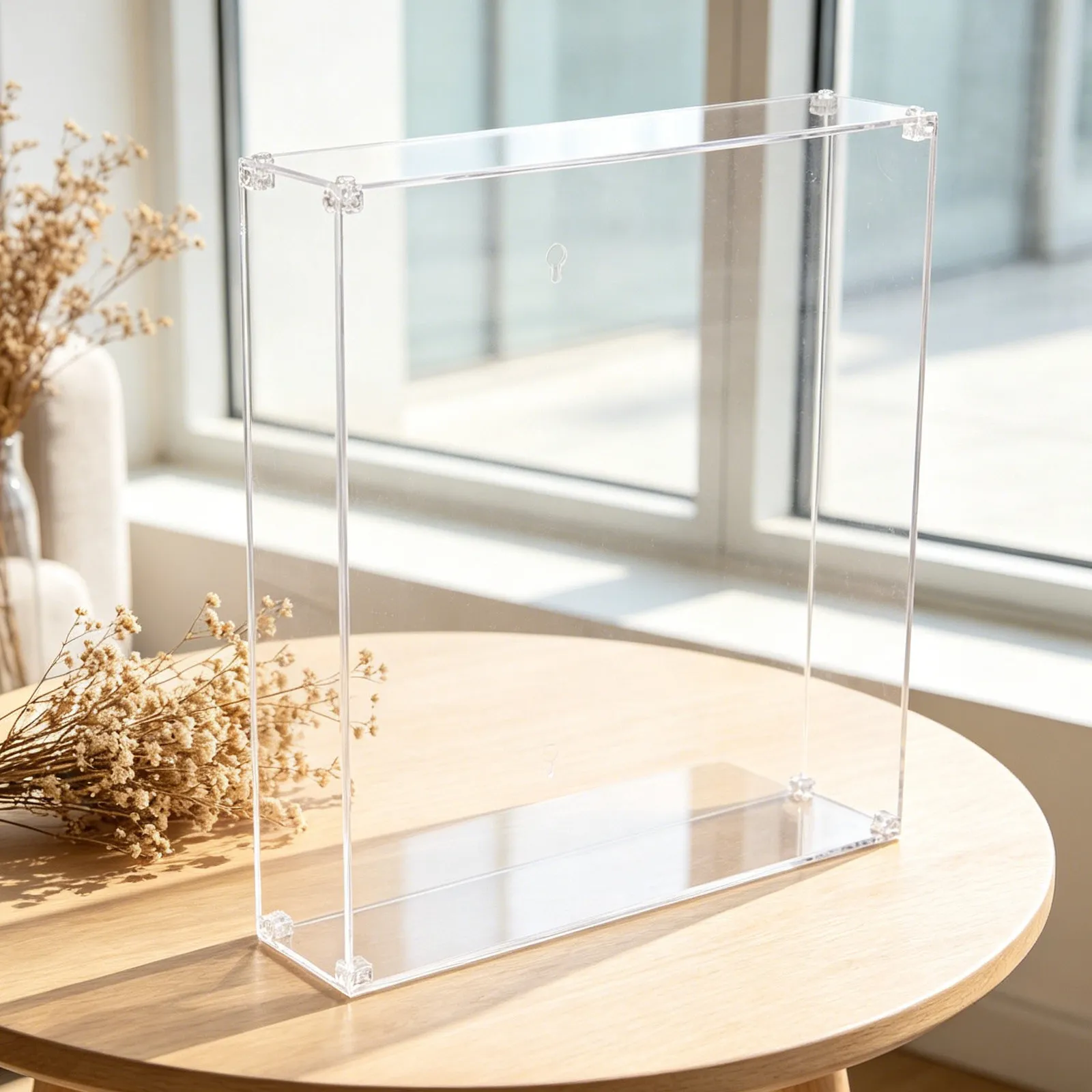 Premium Clear Acrylic Display Box with Removable Lid for Collectibles Cosmetics Skincare Products Organizing Shelf Decor