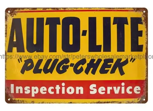 Auto-Lite Spark Plugs metal tin sign living room wall decor garage bars