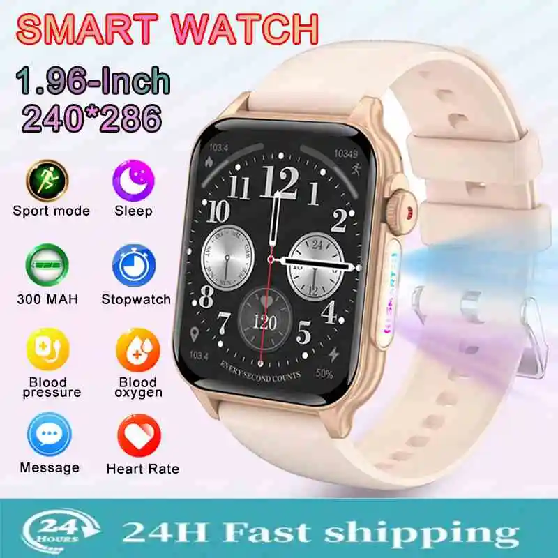 2024 New Bluetooth Music Bracelet Ambient Light Smart Watch Men Customized Dial 1.96-inch Full Screen Touch Women Smart Watch рок ear music more s night nature s light yellow vinyl