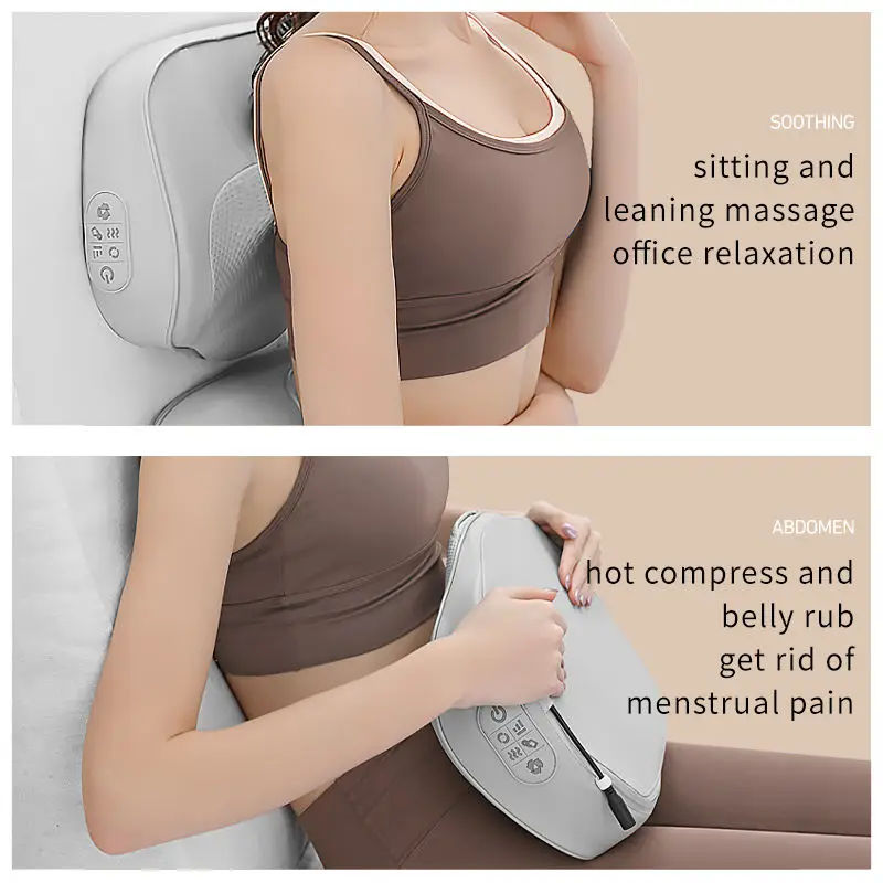 Upgraded 2 In 1 Neck Massager Pillow Cervical Spine Traction Back Shiatsu Massagers  Electric Body Car And Home Massage Pillows