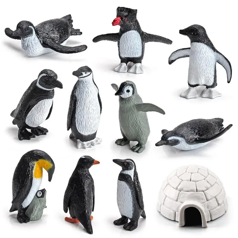 26pcs 3D Polar Animal Figurines Mini Arctic Animals Toys Marine   Model Set Home Decoration Arctic Bear Kids Child Bedroom Decor